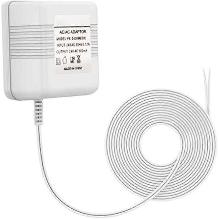 Dørklokketransformator, 24V 500MA Strømforsyningsoplader Transformatoradapter Kompatibel med Ring Video Doorbell, 800 cm kabel