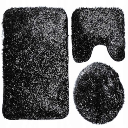 3-delt Badeværelsesmåttesæt, Skridsikker, Mega Blød, 4 cm Tyk