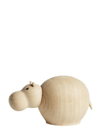 Hibo Hippopotamus Home Decoration Decorative Accessories/details Wooden Figures Beige WOUD