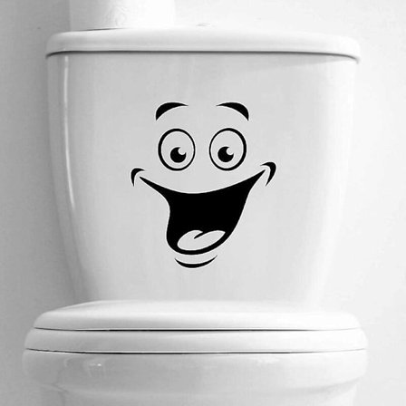 Hymyile hauska kylpyhuoneen seinätarra Koti sisustus Keittiön tapetti Olohuoneen sisustus Seinäkoriste Olohuoneen sisustus Seinäkoriste 18*22cm