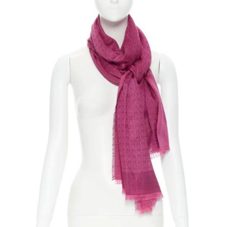 Loewe Pre-owned, Pre-owned Wool scarves Roze, Dames, Maat:ONE Size,wol