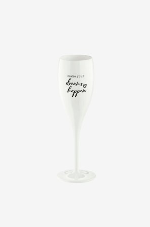 Koziol - Champagneglas Med Print 6-pak CHEERS 100ml - Hvid - Vinglas - Fra Homeroom