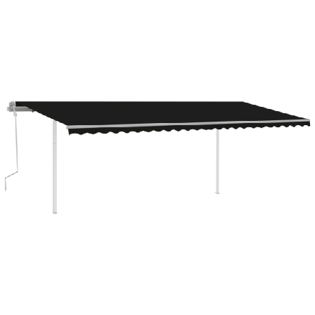 vidaXL Markis med LED manuellt infällbar 6x3,5 m antracit Antracit