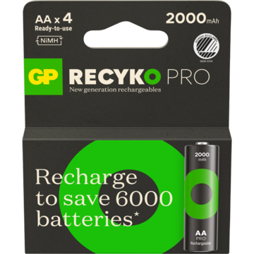 Batterier Aa Gp Recy Pro 4-P