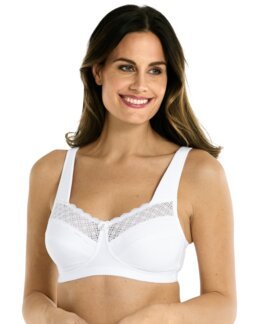 BH uden bøjle med flot blonde Hvid - D75 - Louise