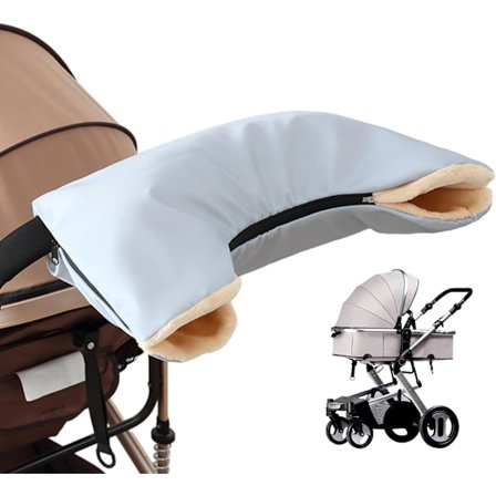 Vogn Fleece Håndmuffe | Vanntett Barnevogn Håndmuffe | Vindtett & Frostsikker Håndvarmer Tykkere Vinterhansker, Blå