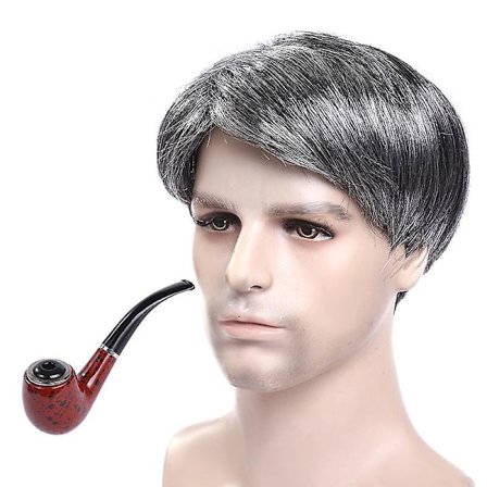 Cosplay Pappa Peruukki Parta Halloween Keski-ikäinen Ja Vanhus Hopea Musta Peruukki Lava Pukeutumisperuukki (FMY)