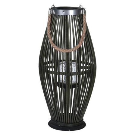 H&s Collection Lykta 24x48 Cm Bambu Grön Grön