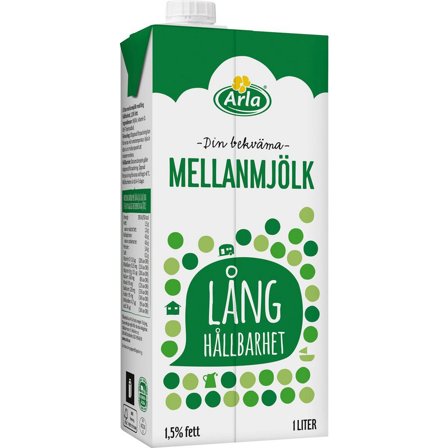 ARLA Mjölk mellan lång hållbarhet 1L 1,5% - Lyreco - Kök och servering - Kaffe och te - Kaffemjölk