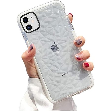 Kompatibelt iPhone 11-fodral, kristallklart, smalt diamantmönster