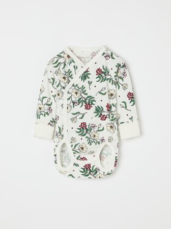 Polarn O. Pyret - Extendable floral bodysuit - 68 - Childrenswear - white