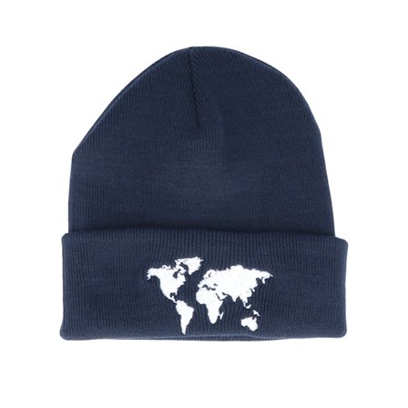 Bacpakr - Blue - Beanie - World Map French Navy Beanie - Bacpakr - Hatstore