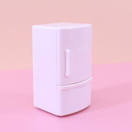 1/12 Mini Dukkehus Hvidt Køleskab Med Sæt Køkken Miniat