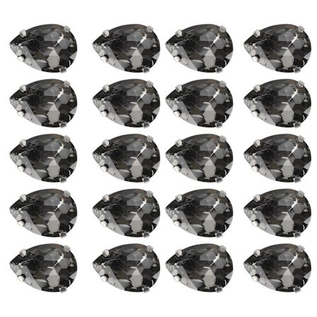 20 stk. DIY Claw Diamanter Brudekjole Retro Fashion Håndværk Glas Tøj Dekorationer 15 x 18mm Kokos Grå Dråbeformet Glas Claw Diamant