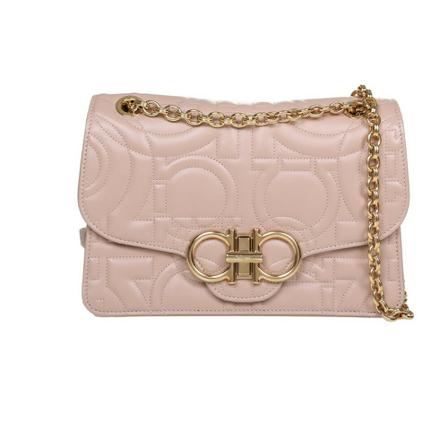 Salvatore Ferragamo, borsa quilted gancini in pelle Roze, Dames, Maat:ONE Size