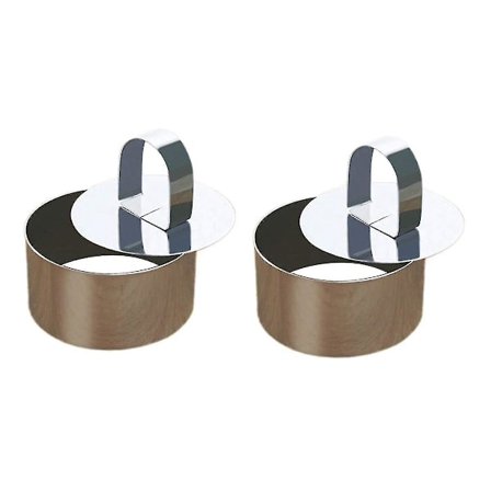 2 stk Dessert Mousse Form Praktisk Holdbar Madlavningsringe Bageform Værktøj Fondant Form Kageudskærere (runde)