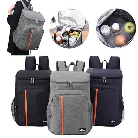 Termisk Picknickkylväska Varm Isolerad Axelväska Läcksäker Lunchkylryggsäck Grå