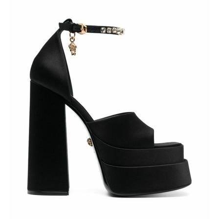Versace, High Heel Sandals Zwart, Dames, Maat:40 EU