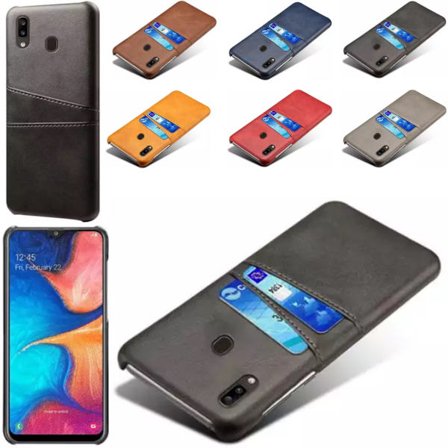 Samsung Galaxy A20e -kotelo suojakotelo nahka kortti Visa Amex -