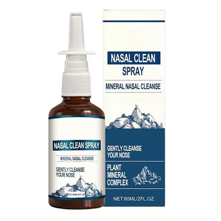 Naturlig mineral nässpray, näsrengöringsspray för rengöring och uppfräschning av näsgångarna