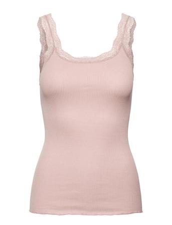 Silk Top W/ Lace Pink Rosemunde
