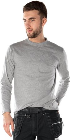 Fristads Herr Acode heavy långärmad T-shirt 1914 HSJ, Ljusgrå