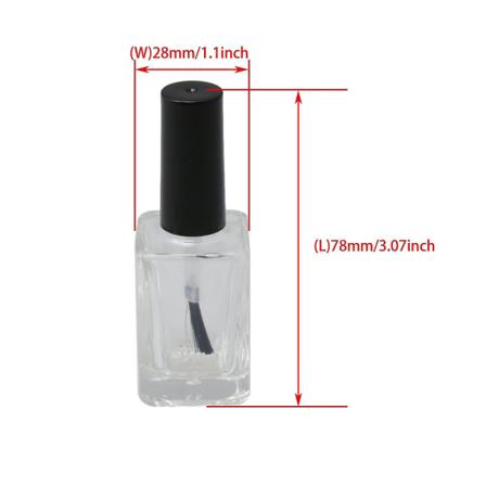 10 st 15 ml svarta runda tomma nagellacksflaskor i glas