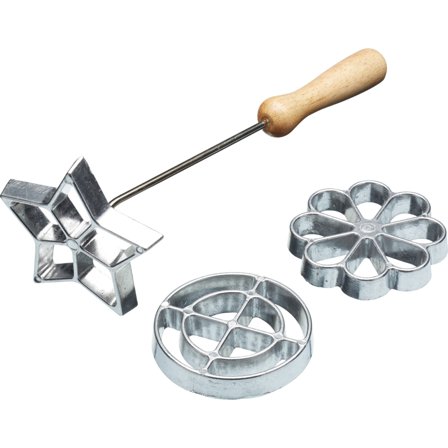KitchenCraft Rosettbakkelsjern sett med 3 Aluminium