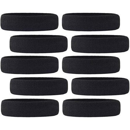18x5 cm, sort - Pakke med 10 anti-svedbånd til panden, sw