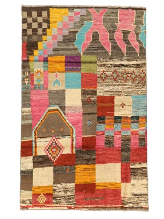 Tapis Berbère Colourful 110X181 Marron/Rouge (Laine, Afghanistan)