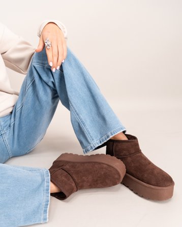 RYVLS Low Chunky Winter Boots Brun Sko Pige - Kids Brand Store