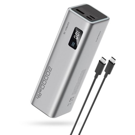 Cuktech Powerbank 20000 mAh 100W 2xUSB-C 1xUSB-A - Grå