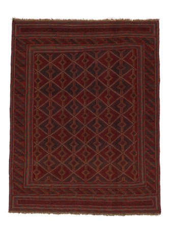 Kelim Golbarjasta Teppich 143X186 Schwarz/Dunkelrot Wolle, Afghanistan
