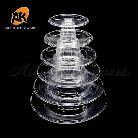 6-lagers Högkvalitativ Macaron Display Tower PVC Macaron Tower Stativ Fondant Cake Stativ Bröllopstårta Dekorationsverktyg