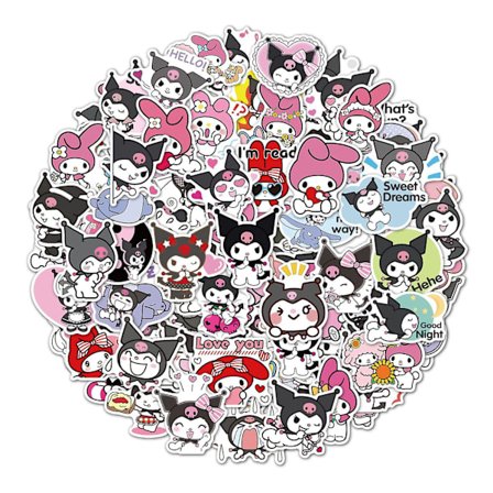 My Melody Tegneserie Vinylklistremerke, Mobiltelefon Dekor Anime-klistremerke for Leker til Barn Laptop Gaveklistremerke Skateboard DIY Dekor