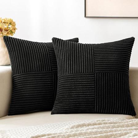 2 stk Cordfløyel pute 45*45cm black