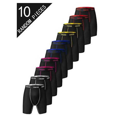 Herre boxershorts - Åndbare, komfortable, ensfarvede, perfekte til hverdagsbrug, fitnesscenter eller daglig brug 10 stk.