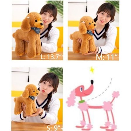 Gosedjur Hund, Plysch Valp Realistisk Söta Leksak Hund Present Present till Flickor Pojkar Barn Födelsedag Sängdags Festgåvor (L)