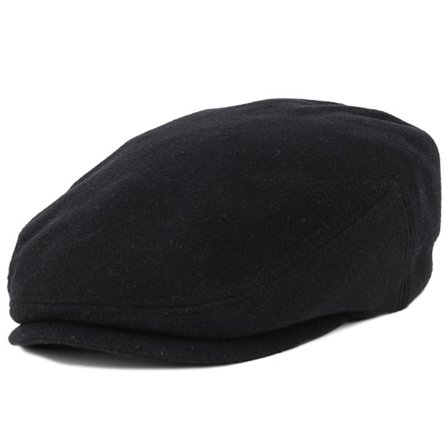 Stetson - Sort earflap Kasket - Kent Wool EF Black Flat Cap @ Hatstore