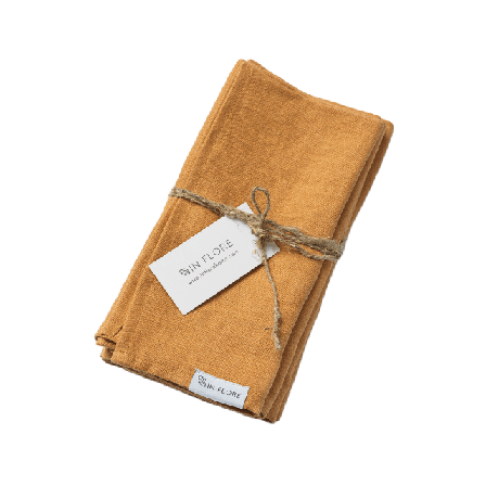 In Flore Stella Linneservett Bordstextil Orange