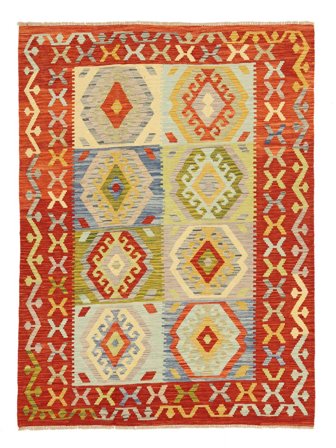 Tessuto A Mano Kilim Afghan Old Style Tappeto 146X200 Di Lana Piccolo