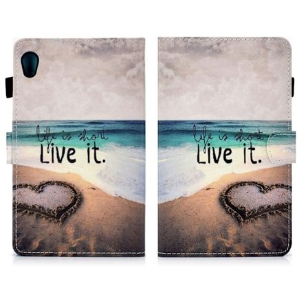 Lenovo Tab M10 HD Gen 2 läderfodral med vackert mönster och tryck - Strand