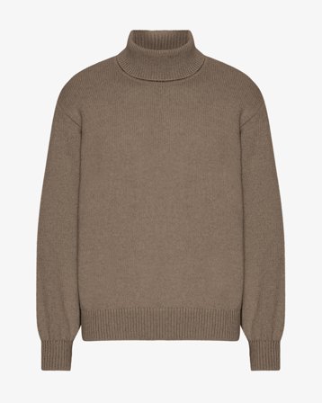 Merino Wool Turtleneck - Warm Taupe M