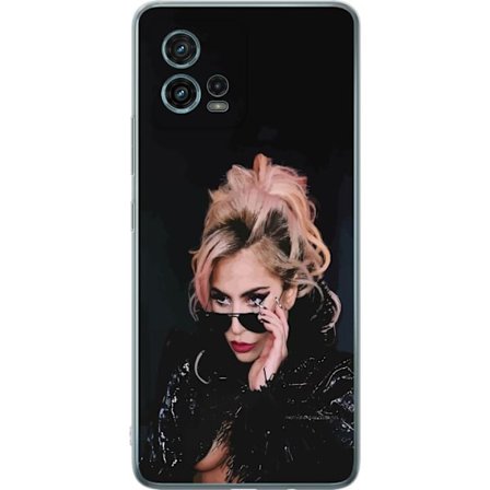 Kompatibelt Mobildeksel til Motorola Moto G72 Lady Gaga portrett med solbriller og dramatisk sminke i mørk glamorøs stil