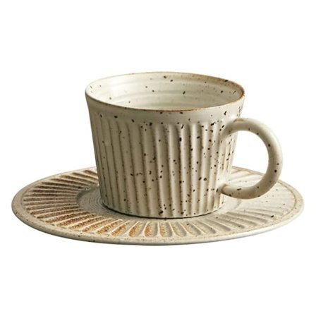 Kaffe Mugg Kaffe Kopp Hushållsgods Stengods Randig Kaffe Kopp Med Fat Tefat, Fancy Te Koppar, Blomster Te Kopp, Te Set
