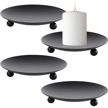 4-pack Bröllop Ljusstake Set, Retro Svarta Metall Ljusstakar, Ljusstakehållare för Restaurangbord Bröllop Jul Halloween Alla Hjärtans Dag (
