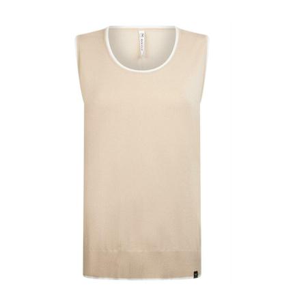 Zoso topje Gebreide top boord , Beige , Dames , Maat: 3XL