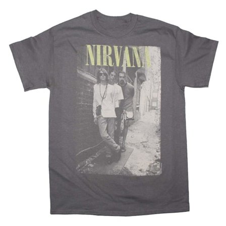Kurt Cobain Nirvana T-shirt Nirvana Brick Wall Alley Photo T-shirt