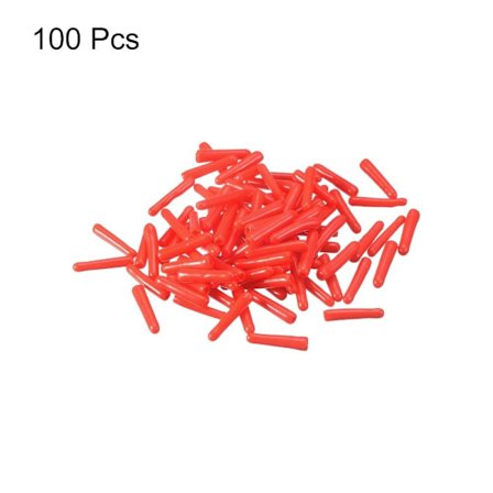 100 stk Gummi endestykker Rund skrue gjengebeskytter RØD 100 STK