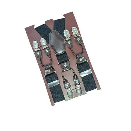 Hängslen för män med 6 clips och förtjockat elastiskt band